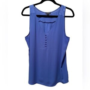 Express Royal Blue V-Neck Tank Size Large